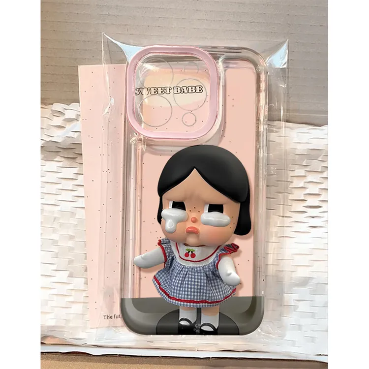 抿嘴哭娃适用苹果17手机壳iPhone15promax防摔161514男13女12软11