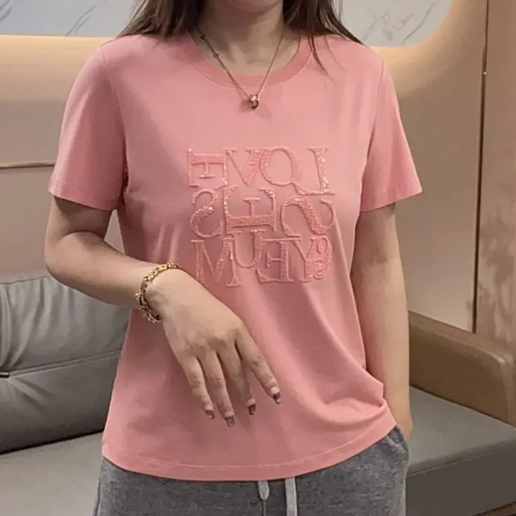 【棉莫时尚字母T】夏季兰精莫代尔+棉 刺绣抗菌短袖T恤
