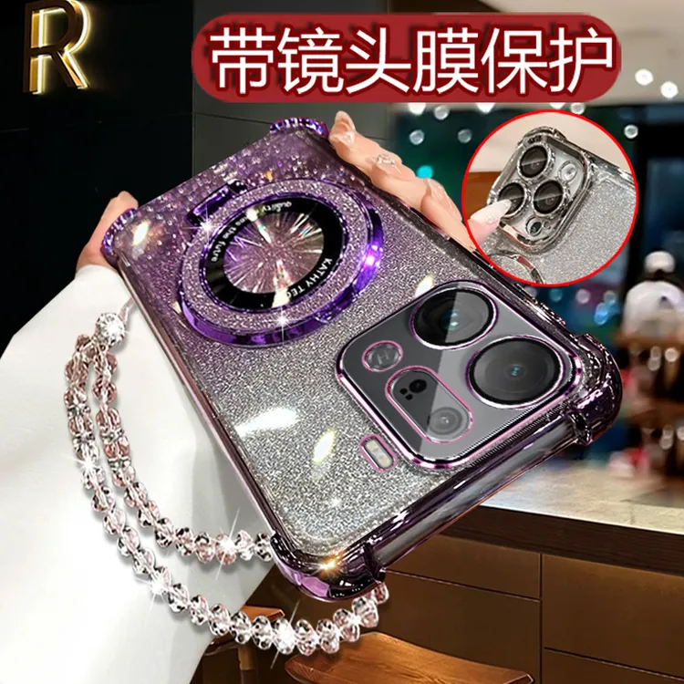 适用oppofindx9pro网红手机壳女OppoFindX9Pro新款PLG110闪粉软壳