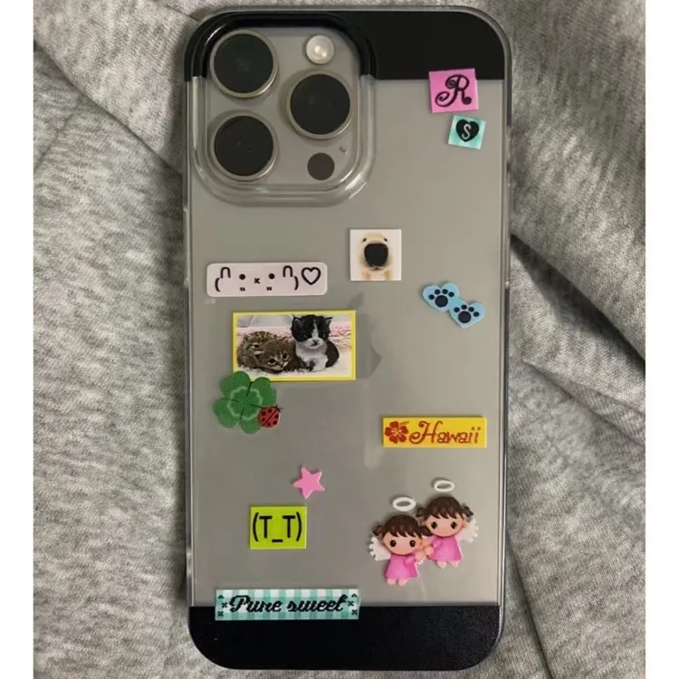 复古猫咪天使适用iPhone16Promax透明15手机壳14苹果13简约12防摔