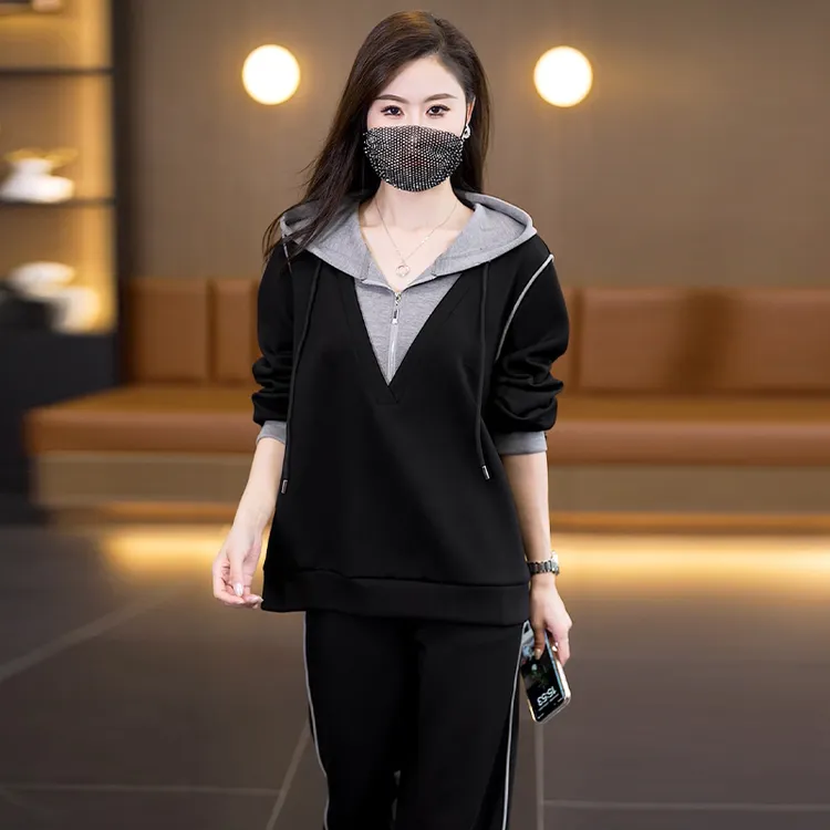 休闲套装女2025新款秋季时尚潮流洋气时髦减龄显瘦长袖两件套