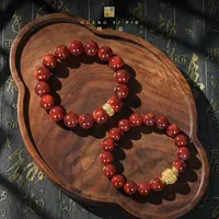 【凰一品】原矿玫红川料南红套装18K