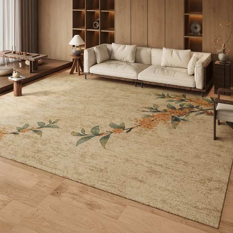 忘忧虫新中式客厅地毯免洗耐脏防滑加厚地毯大面积全铺沙发茶几垫