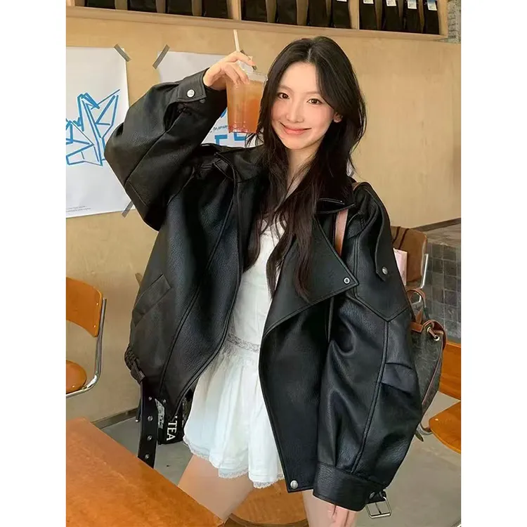 皮衣外套女酷飒风小个子2025超火外套皮衣秋季今年流行皮衣高级感