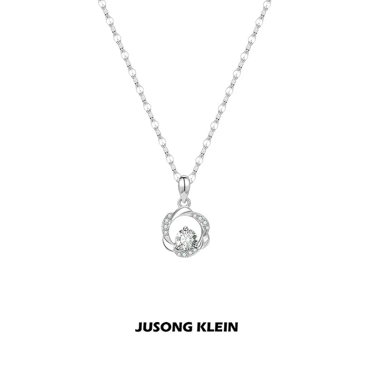 Jusong klein 钛钢项链 时髦好物莫比乌斯环项链女小众圆环锁骨链