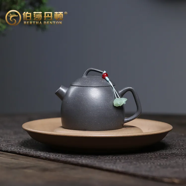 BERTHA DENTON/伯莎丹顿具宜兴紫砂壶手工制大水潭天青泥几何秦权