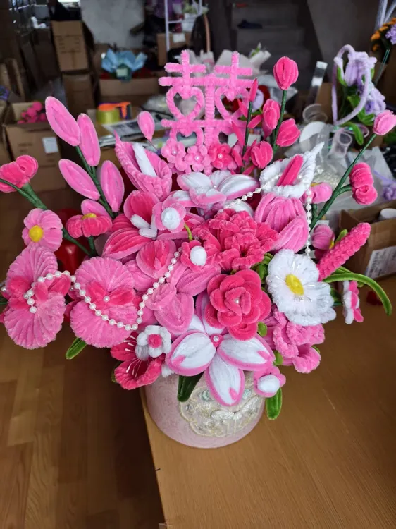 【成品】纯手工自制扭扭棒抱抱桶仿真花送女友创意礼物高级感礼物 