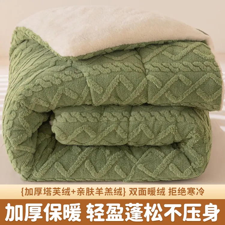 塔芙绒被子秋冬款双面加绒加厚被芯保暖冬被家用我是冬季新款
