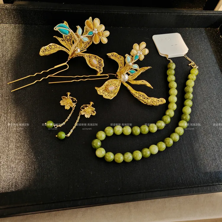 小众新中式发簪设计感发饰旗袍国风配饰敬酒服头饰百搭侧边饰品01