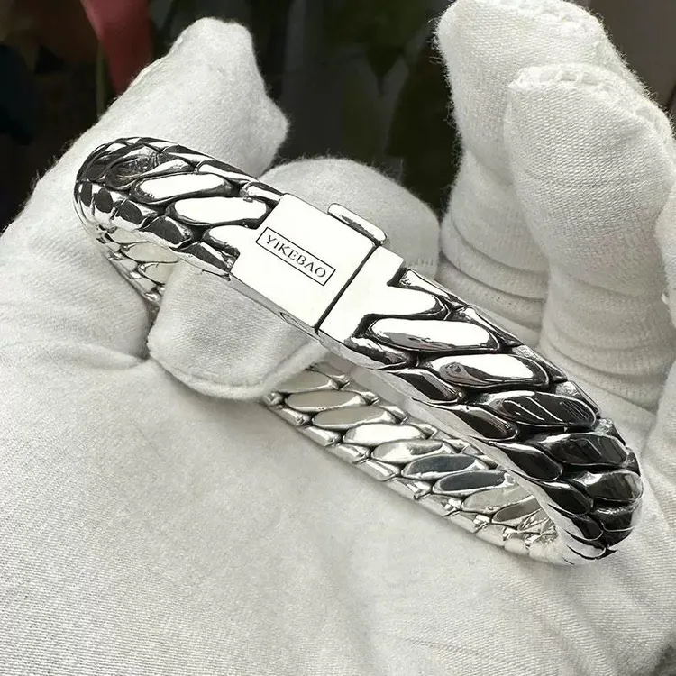 足银银制品 南贤里足银999三马鞭纯银手链男士定制送男朋友礼物