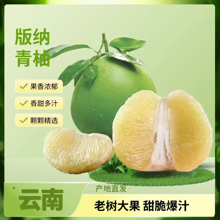 正宗云南花斑青柚柚子产地直发新鲜蜜柚孕妇蜜柚农村老树大柚子