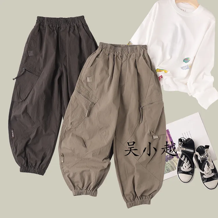 吴小越W1498男童工装散兵裤子儿童运动户外长裤男孩休闲运动裤