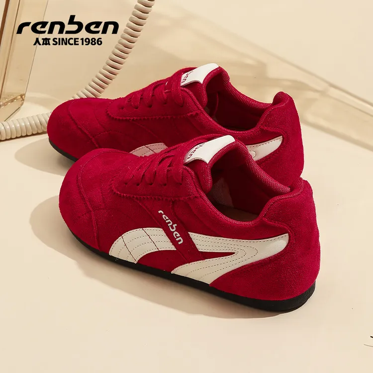 人本官方旗舰店德训鞋2025秋季时尚休闲薄底运动阿甘慢跑赛车鞋子