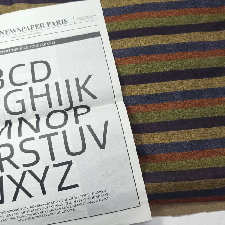 秋冬星空绒红黄蓝色条纹打底保暖内衣针织弹力面料