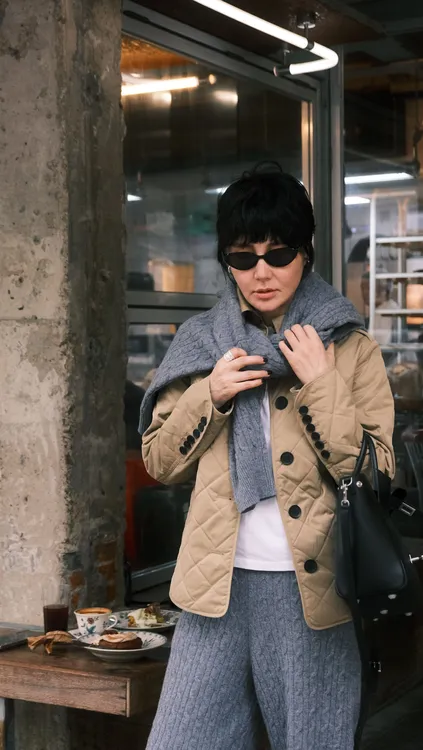KOKO WANG【菱格】秋冬经典菱格翻领休闲3M棉服外套X6175I28W41