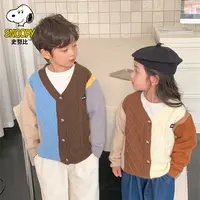 Snoopy/史努比男童女童毛衣儿童针织开衫小女孩宝宝春秋外套韩版