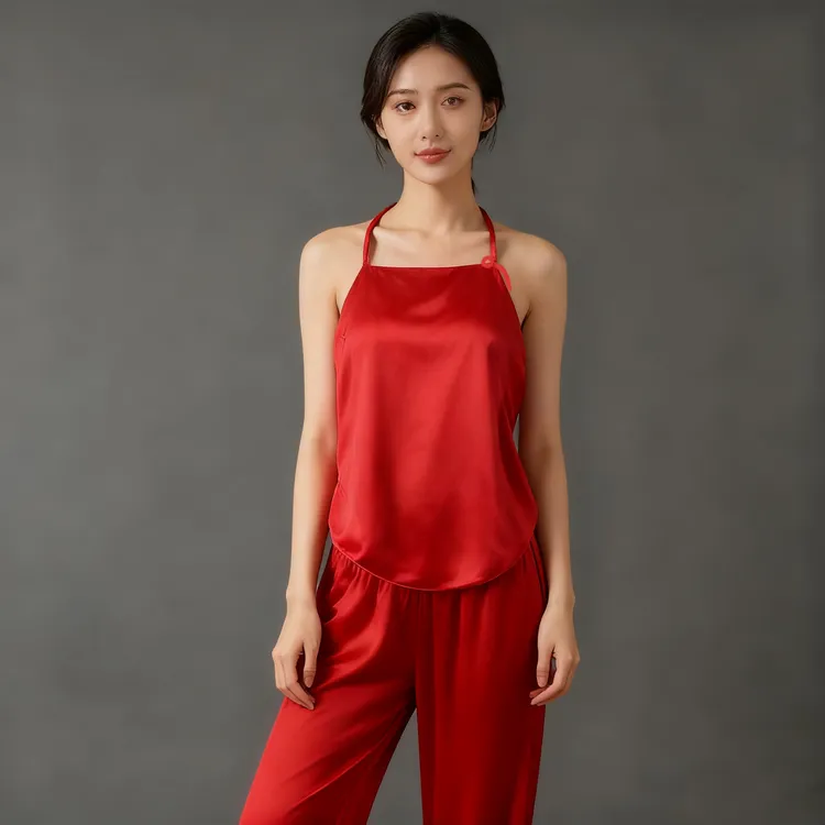 100%桑蚕丝肚兜女款成人真丝肚兜新娘结婚用内搭汉服刺绣苏绣吊带