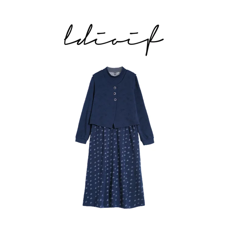 【真两件】精致轻奢连衣裙2025秋季新款时尚套装女#QTZ87183