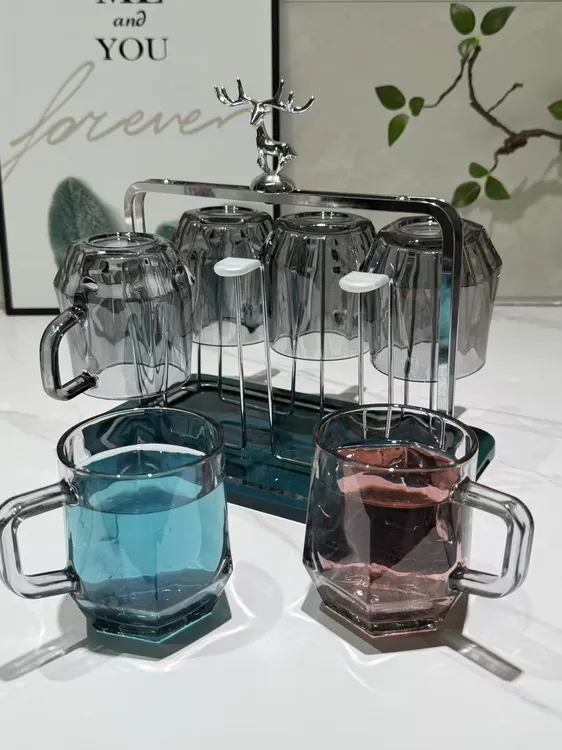 【8件套】北欧风轻奢玻璃杯子家用泡茶杯啤酒喝水杯耐热高档水具