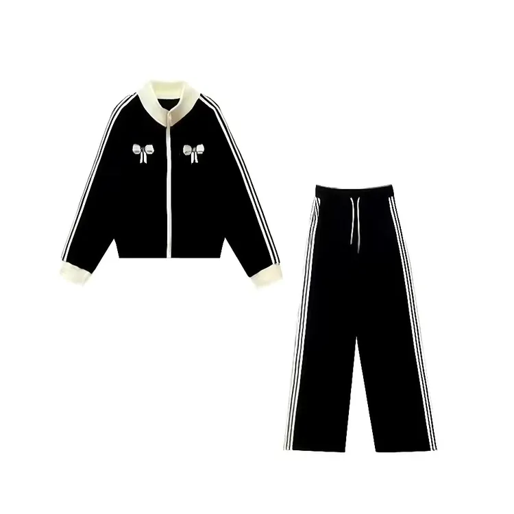 休闲百搭休闲时尚黑色显瘦套装【姿姐】