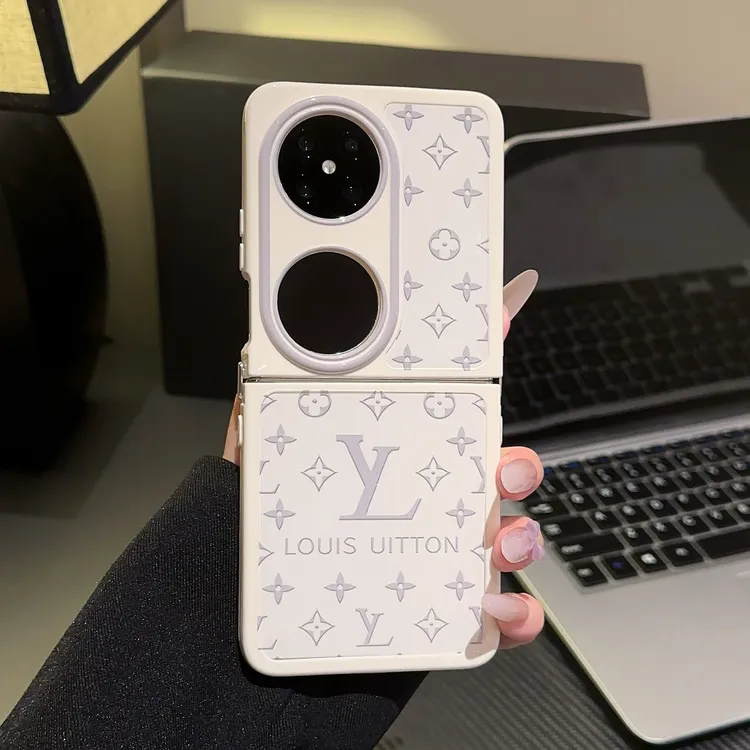 适用于华为POCKET2手机壳奶油壳FINDN3FLIPLV花纹支架2024高级感