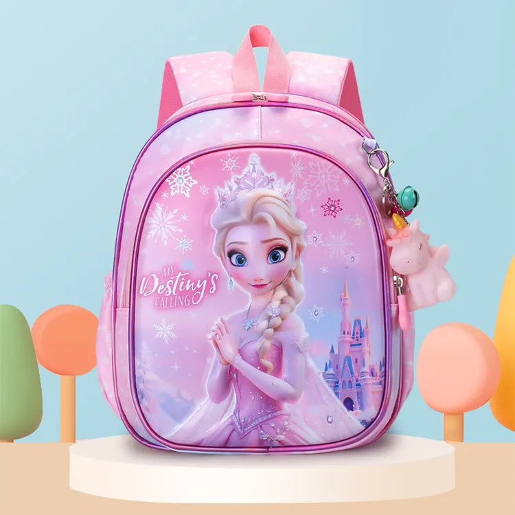 2025冬新款艾莎独角兽书包幼儿园小班中班男女童时尚轻便双肩背包