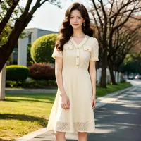 【奢姿】大码女装2025夏季气质V领连衣裙胖妹妹假口袋装饰时尚裙子