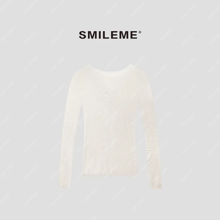 SMILEME【月影听松】秋冬季‘’100羊毛‘’保暖圆领打底上衣MK07125410