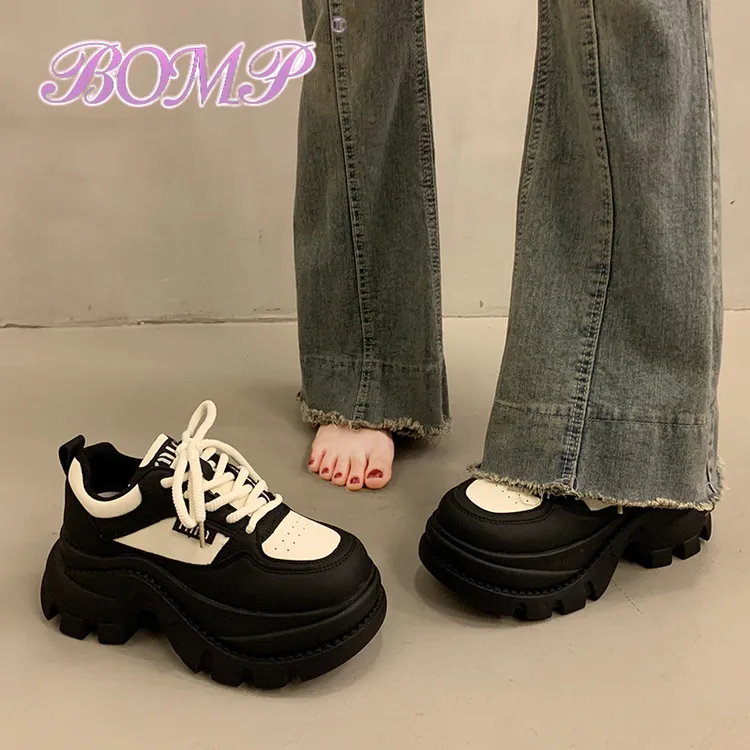 BOMP高级感厚底小白鞋子女2025秋冬新款松糕百搭休闲运动老爹鞋子