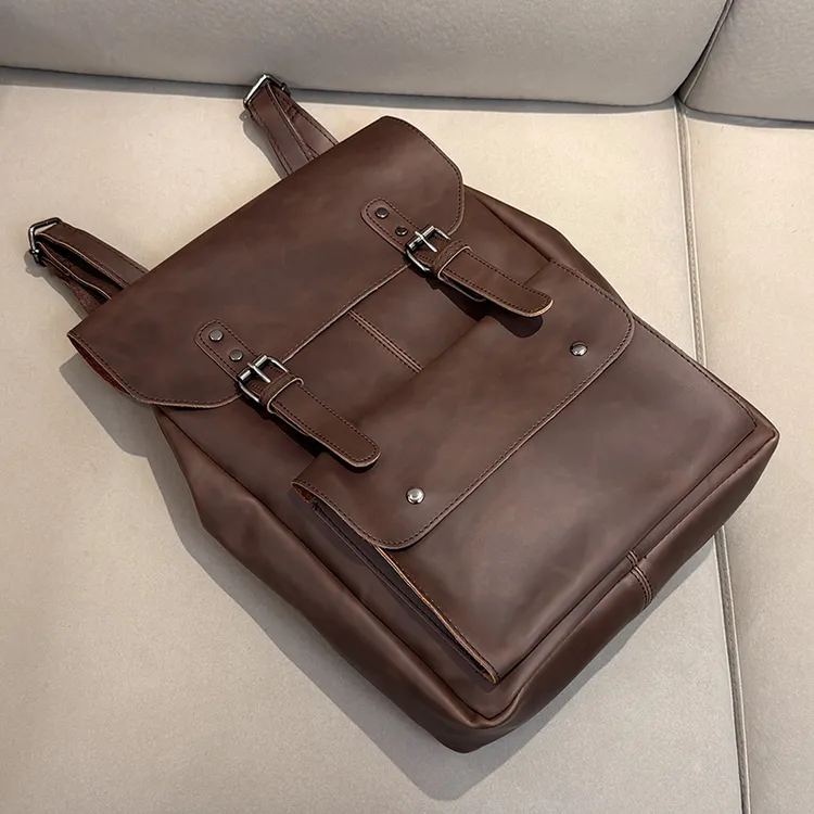 潮牌男士双肩包2025新款复古时尚商务旅行男女背包大容量防水耐磨