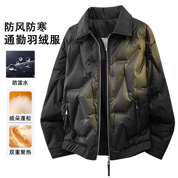 【翻领机车羽绒服】2025新款90大码羽绒服