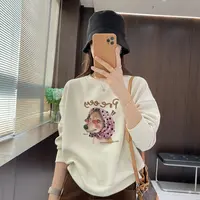 IMFLY金小金自制女装 卫衣DYW9816秋季趣味小狗印花圆领卫衣