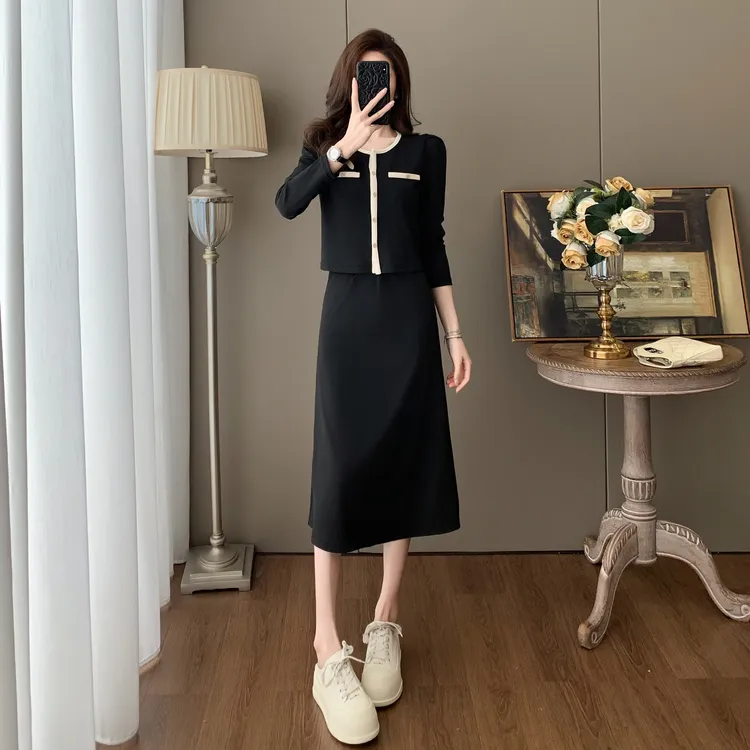 小香风时尚套装裙显瘦气质减龄洋气高级感休闲半身裙子两件套春秋