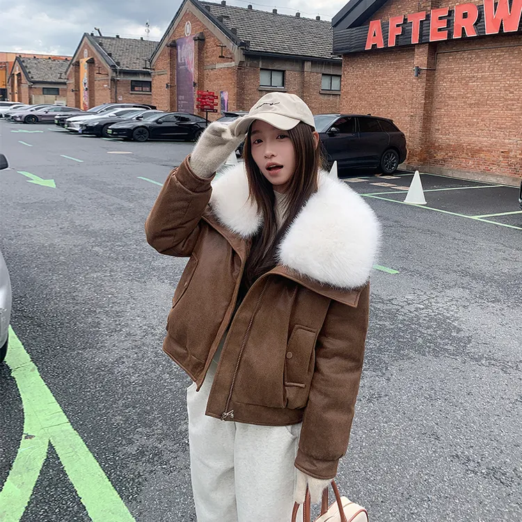 大毛领棉衣女短款2025年新款秋冬小个子棉服外套加厚棉袄女装面包