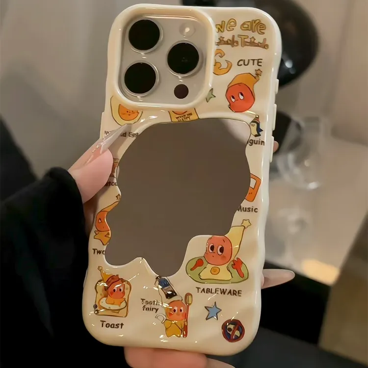 星星人适用iPhone16/15promax华为P80/70pro电镀波浪镜子手机壳