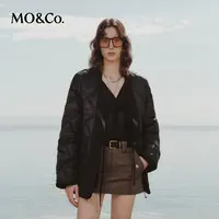 【贤哥专享】【防寒】鸭绒MOCO秋和服绑带菱格廓形羽绒服MBC3EINT01