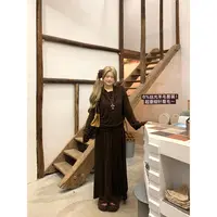 安妮不火【遛弯纸片人】老钱高弹无束缚荡领毛织T半裙套装A253T0199