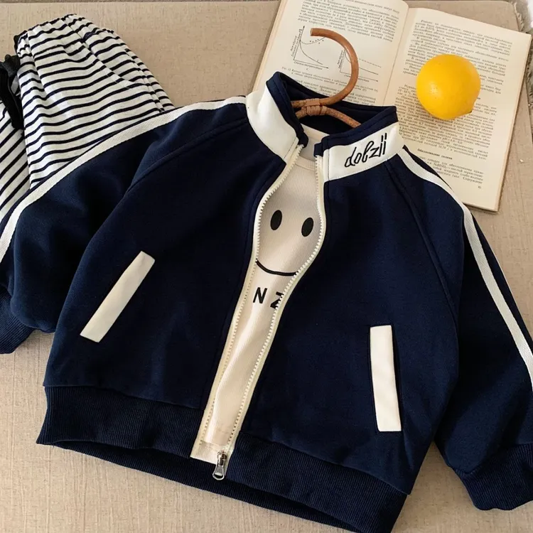 男童外套卫衣儿童春秋立领潮酷痞帅童装1-3岁女童男宝宝韩版运动
