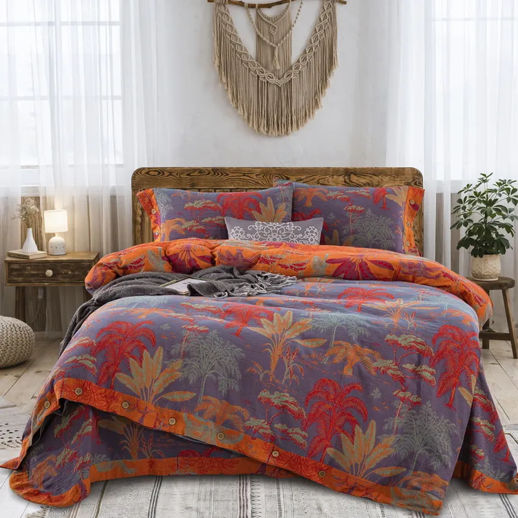 良品绘【纽扣-合集】  全棉色织提花A类双层纱婚假日用柔软透气亲肤