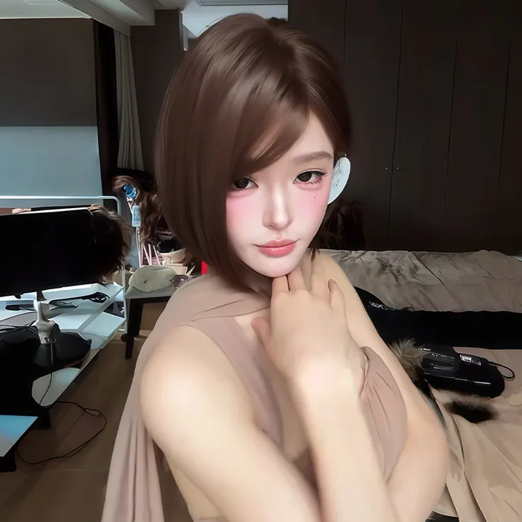 小圆【可以不戴发网的假发·恩静】精修大头皮氛围黑茶自然短发假发