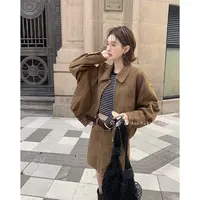 Y1589#韩系简约复古翻领短款洋气外套百搭高腰显瘦短裙两件套
