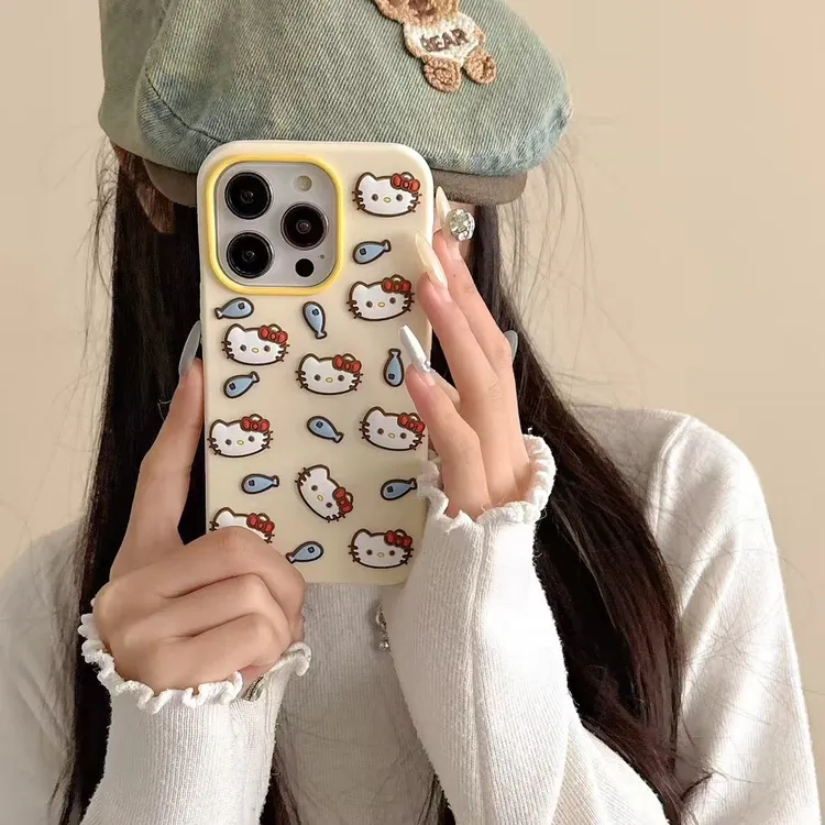 （苹果）卡通可爱满屏鱼儿凯蒂猫iPhone16苹果15适用13/14pro max
