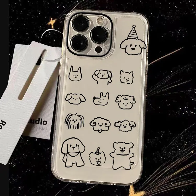 小狗头像适用iPhone16苹果15小米14plus新款13手机壳12mini保护套