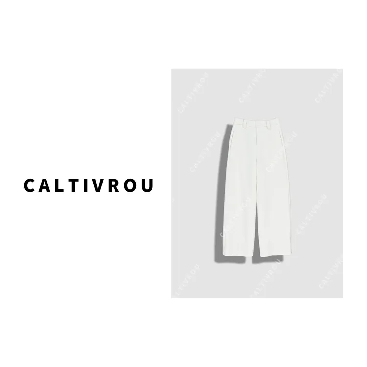 【媛媛】时尚高腰显瘦百搭休闲直筒阔腿裤-K20376