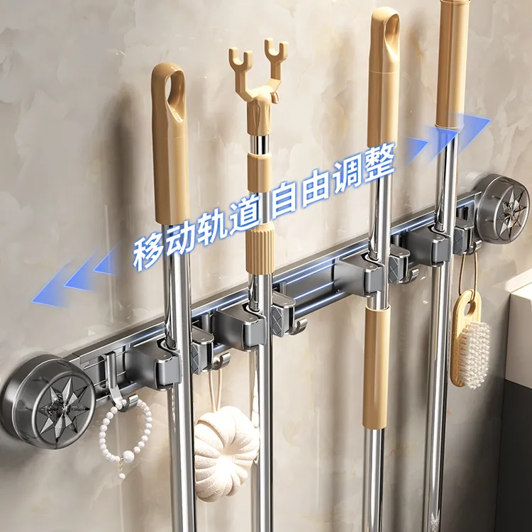 强力吸盘拖把壁挂夹挂钩免打孔强力粘胶卫生间拖布夹扫把无痕神器