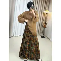 网红连衣裙女装百褶百搭套头秋季时尚中长款时尚套装-63