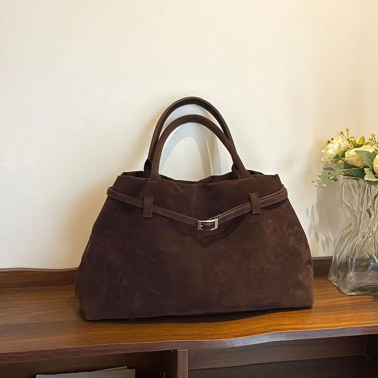 女士包包网红同款手提托特包复古手拎磨砂麂皮豹时尚气质网红同款