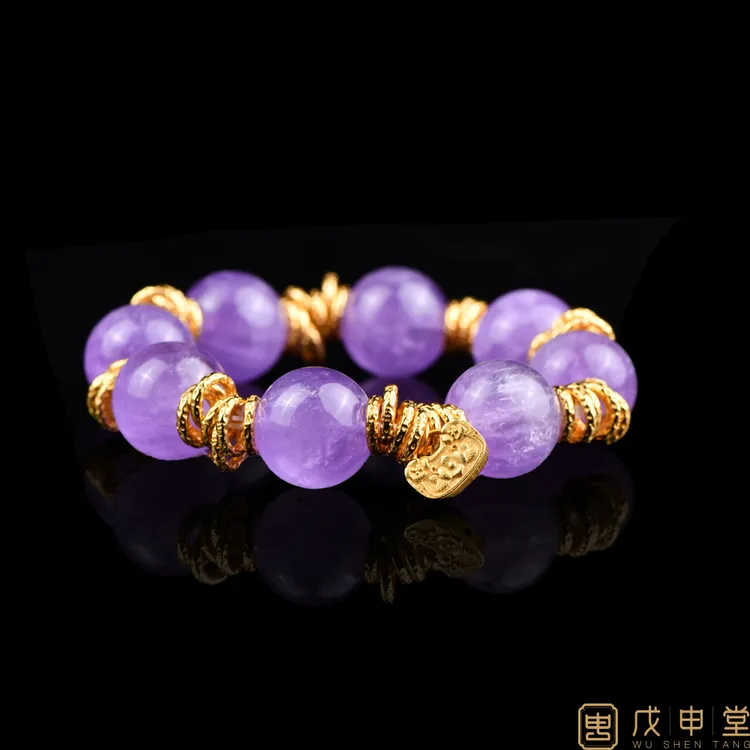 戊申堂【紫气东来】紫水晶手串 女款手工时尚 国风珠宝