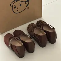 晚睡兰·内增高7cm复古豹纹勃肯鞋女浅口芒果头单鞋女一字扣玛丽珍