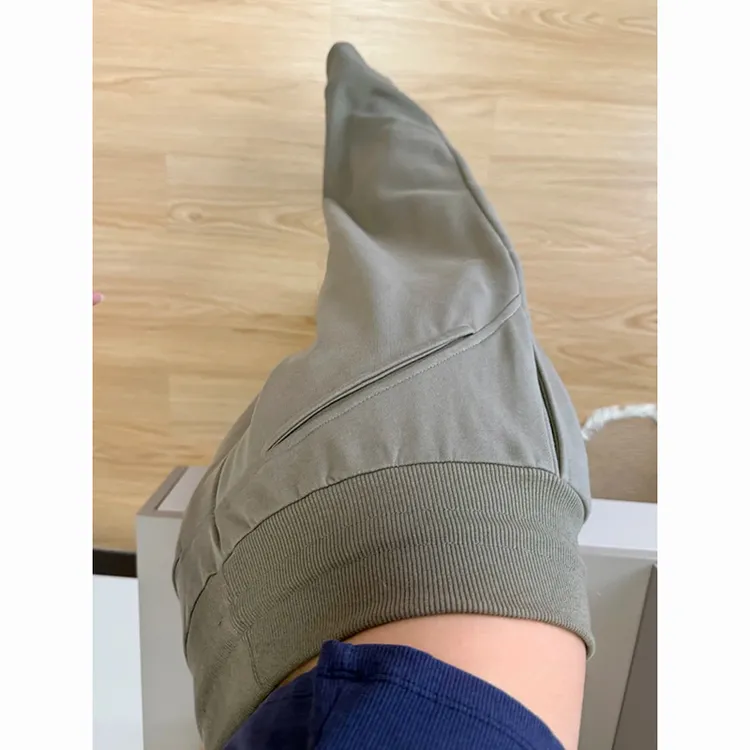 灰绿色低腰抽绳阔腿运动裤女2025夏季新款宽松垂感慵懒休闲拖地裤